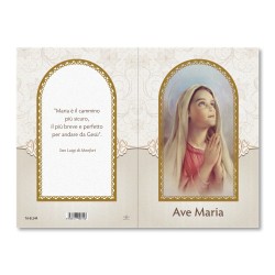 Biglietto in carta perlata con l'Ave Maria