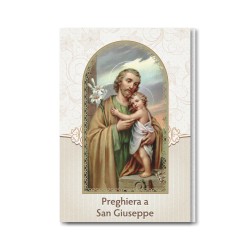 Biglietto in carta perlata con la preghiera a San Giuseppe