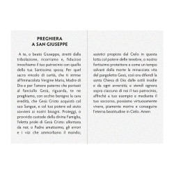 Biglietto in carta perlata con la preghiera a San Giuseppe