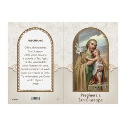 Biglietto in carta perlata con la preghiera a San Giuseppe