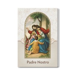 Biglietto in carta perlata con il Padre Nostro
