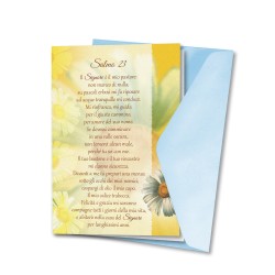 Biglietto a tema floreale in carta perlata con il Salmo 23