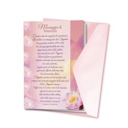 Biglietto a tema floreale in carta perlata con il Messaggio di Tenerezza