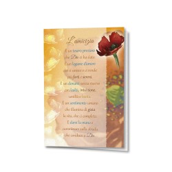 Biglietto a tema floreale in carta perlata con l'Amicizia