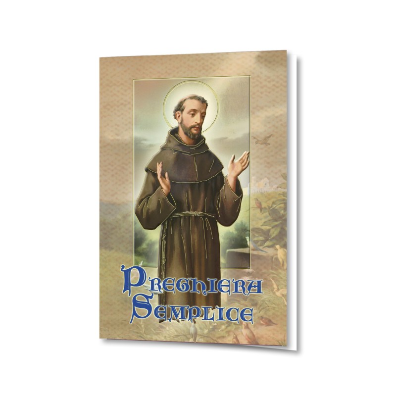 Biglietto con dettagli in oro a caldo con la Preghiera Semplice di San Francesco d'Assisi Biglietto con dettagli in oro a caldo con la Preghiera Semplice di San Francesco d'Assisi