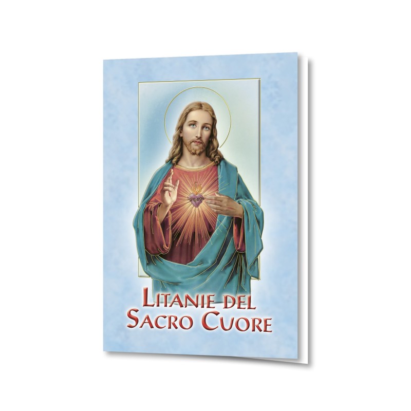 Biglietto con dettagli in oro a caldo con le Litanie del Sacro Cuore Biglietto con dettagli in oro a caldo con le Litanie del Sacro Cuore