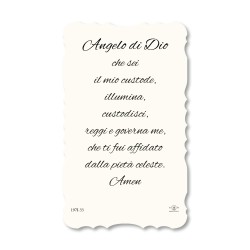 Santino dell'Angelo Custode. Stampato in carta pregiata con oro a caldo e preghiera a retro