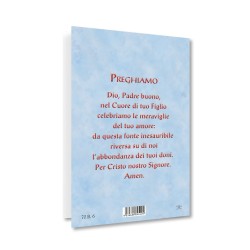 Biglietto con dettagli in oro a caldo con le Litanie del Sacro Cuore