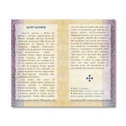 Biglietto con biografia e preghiera a Sant'Agnese