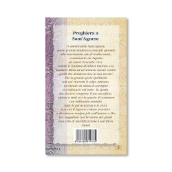 Biglietto con biografia e preghiera a Sant'Agnese