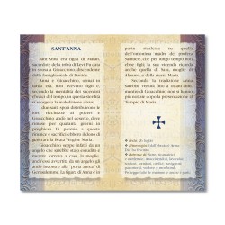 Biglietto con biografia e preghiera a Sant'Anna