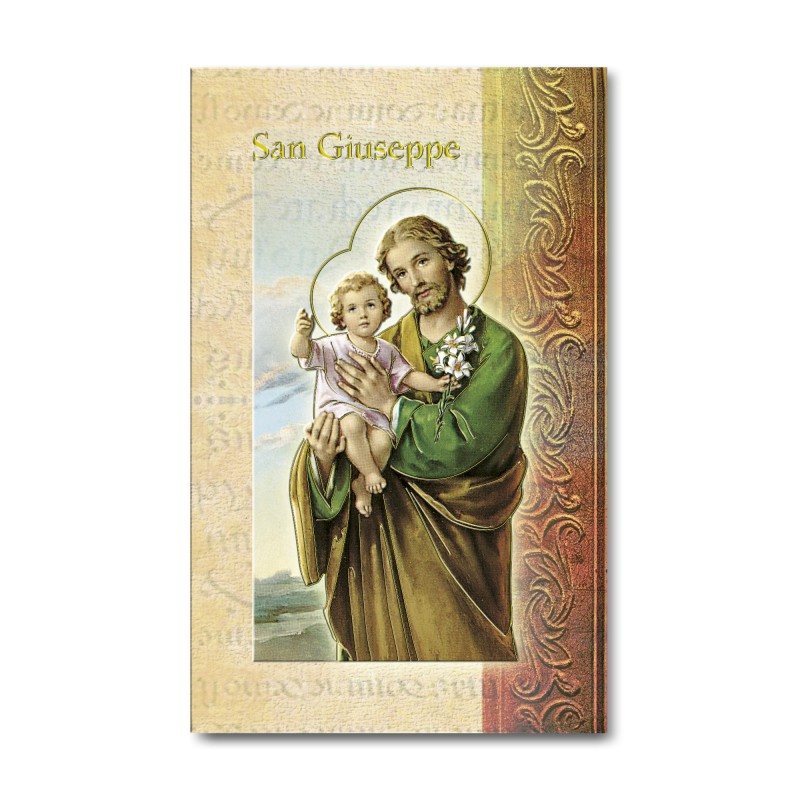 Biglietto con biografia e preghiera a San Giuseppe Biglietto con biografia e preghiera a San Giuseppe