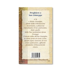 Biglietto con biografia e preghiera a San Giuseppe