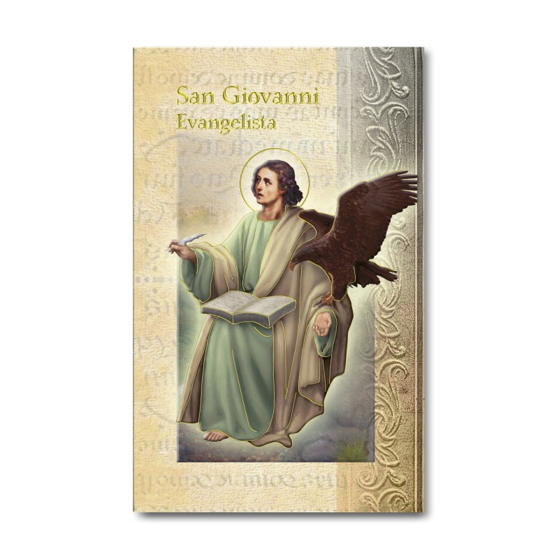 Biglietto con biografia e preghiera a San Giovanni Evangelista Biglietto con biografia e preghiera a San Giovanni Evangelista