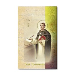 Biglietto con biografia e preghiera a San Tommaso