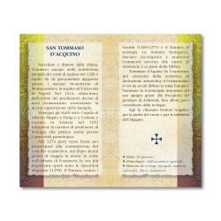 Biglietto con biografia e preghiera a San Tommaso