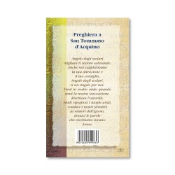 Biglietto con biografia e preghiera a San Tommaso