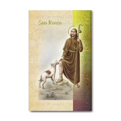 Biglietto con biografia e preghiera a San Rocco