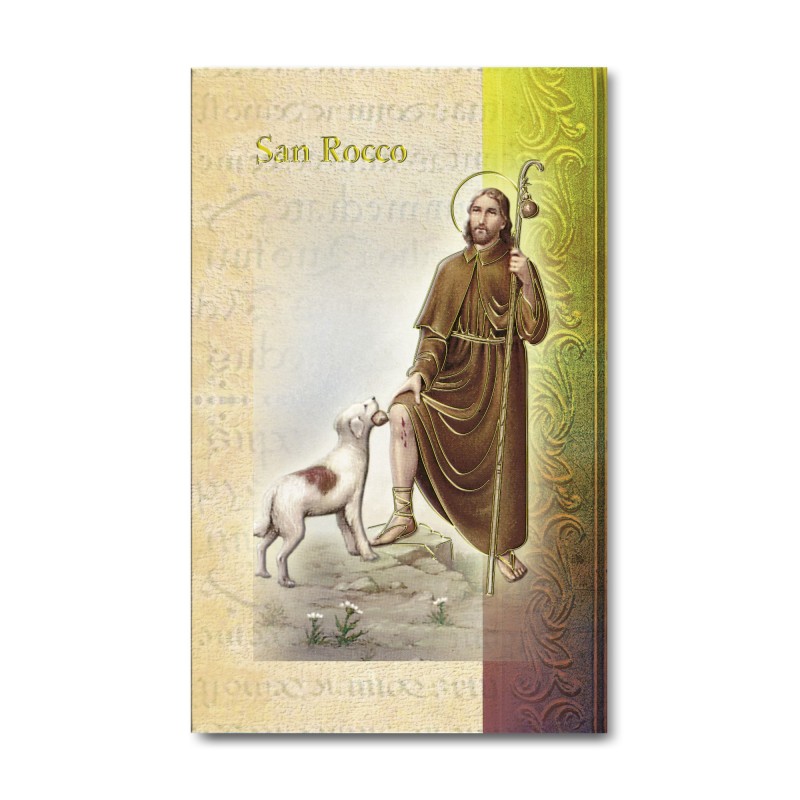 Biglietto con biografia e preghiera a San Rocco Biglietto con biografia e preghiera a San Rocco