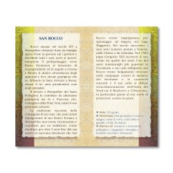 Biglietto con biografia e preghiera a San Rocco