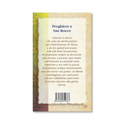 Biglietto con biografia e preghiera a San Rocco