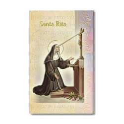Biglietto con biografia e preghiera a Santa Rita