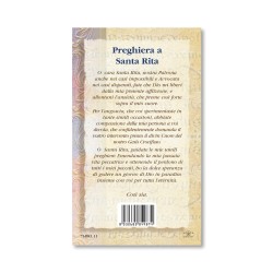 Biglietto con biografia e preghiera a Santa Rita