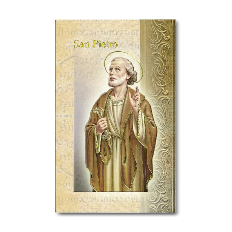 Biglietto con biografia e preghiera a San Pietro Biglietto con biografia e preghiera a San Pietro
