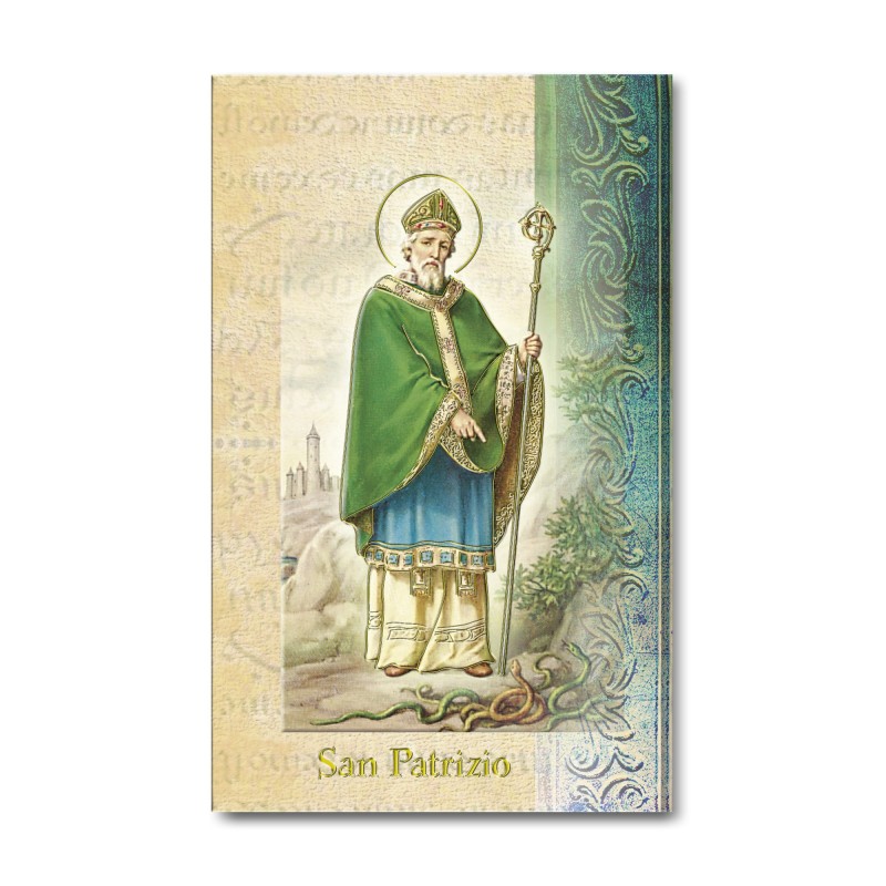 Biglietto con biografia e preghiera a San Patrizio Biglietto con biografia e preghiera a San Patrizio