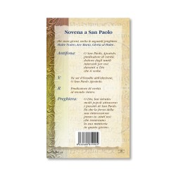 Biglietto con biografia e preghiera a San Paolo