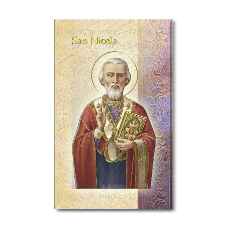Biglietto con biografia e preghiera a San Nicola Biglietto con biografia e preghiera a San Nicola