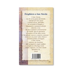 Biglietto con biografia e preghiera a San Nicola