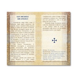 Biglietto con biografia e preghiera a San Michele