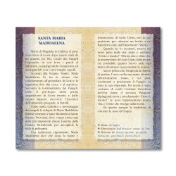 Biglietto con biografia e preghiera a Santa Maria Maddalena