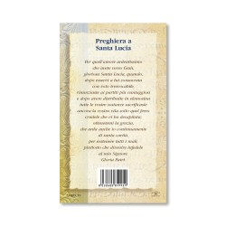 Biglietto con biografia e preghiera a Santa Lucia