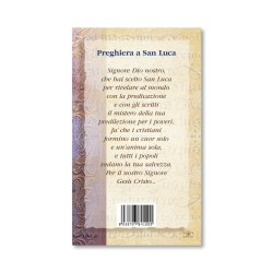 Biglietto con biografia e preghiera a San Luca
