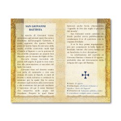 Biglietto con biografia e preghiera a San Giovanni Battista