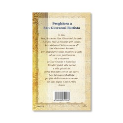 Biglietto con biografia e preghiera a San Giovanni Battista