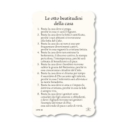 Santino della Sacra Famiglia. Stampato in carta pregiata con oro a caldo e preghiera a retro