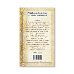 Biglietto con biografia e preghiera a San Francesco