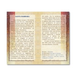Biglietto con biografia e preghiera a Santa Barbara