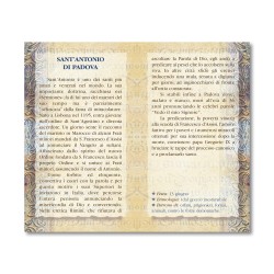 Biglietto con biografia e preghiera a Sant'Antonio
