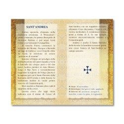 Biglietto con biografia e preghiera a Sant'Andrea