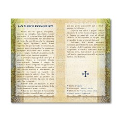 Biglietto con biografia e preghiera a San Marco
