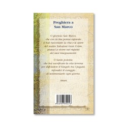 Biglietto con biografia e preghiera a San Marco