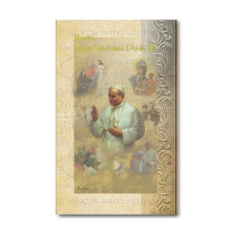 Biglietto con biografia e preghiera a Beato Papa Giovanni Paolo II Biglietto con biografia e preghiera a Beato Papa Giovanni Paolo II
