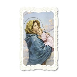 Santino della Madonnina del Ferruzzi. Stampato in carta pregiata con oro a caldo e preghiera a retro