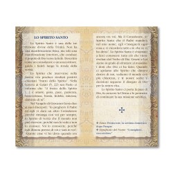 Biglietto con biografia e preghiera allo Spirito Santo