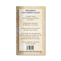 Biglietto con biografia e preghiera allo Spirito Santo