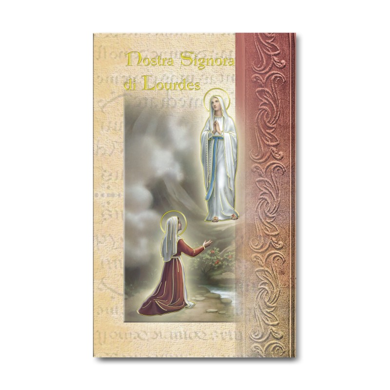 Biglietto con biografia e preghiera alla Madonna di Lourdes Biglietto con biografia e preghiera alla Madonna di Lourdes